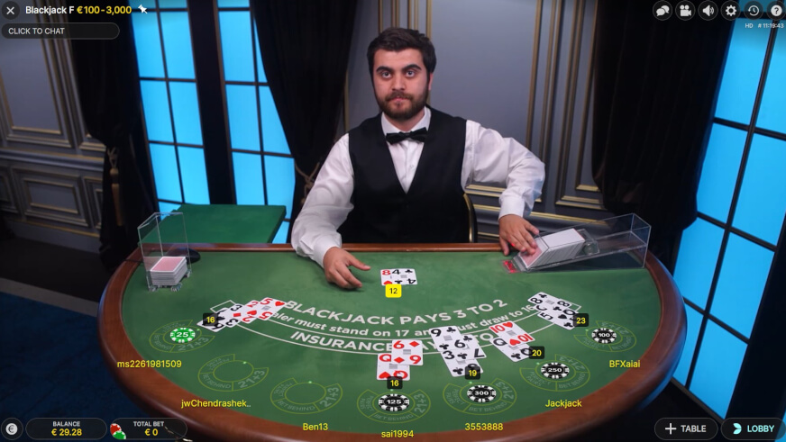 live kazino blackjack